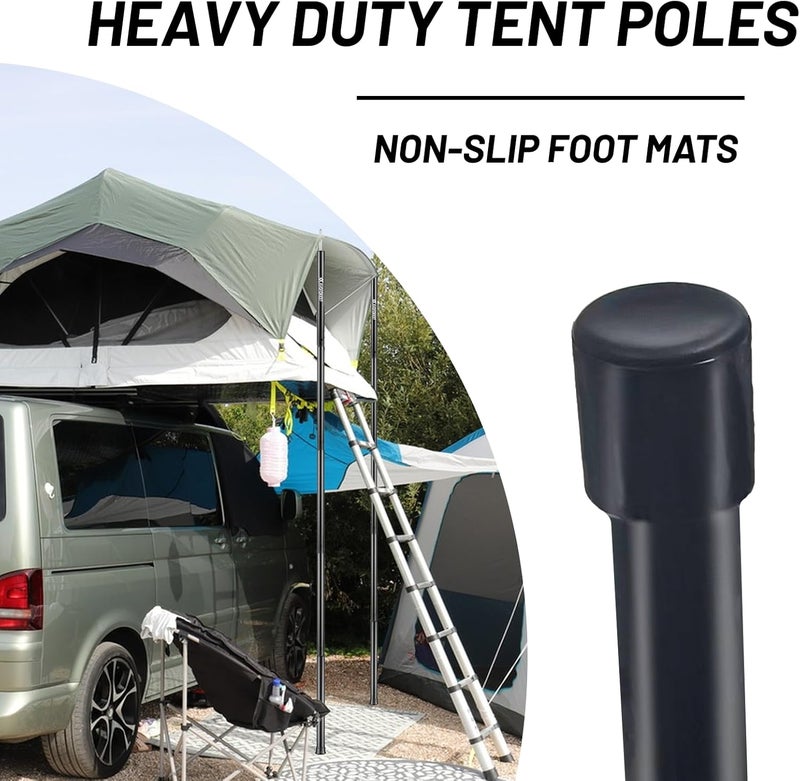 AVOFOREST Tent Poles for Tarp, Camping Tent Tarps Poles Adjustable Camping Accessories 76in Heavy Duty Poles Thicker Tent Pole with a Diameter of 0.65in for Backpacking Hiking Awning - Image 4